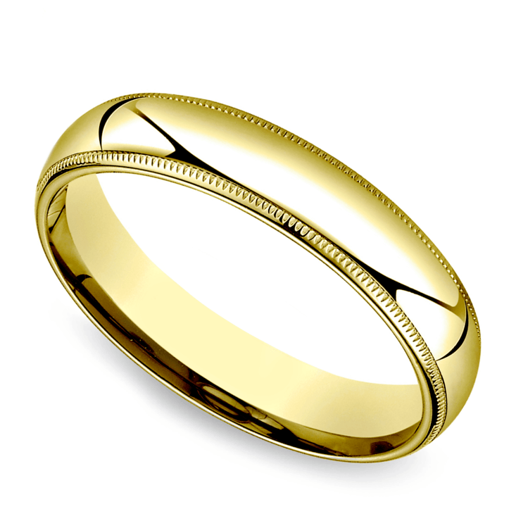 475693 14K YELLOW GOLD 5MM MILGRAIN WEDDING BAND