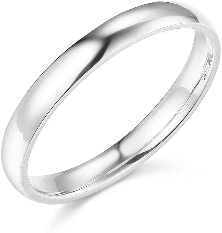 475400 14K WHITE GOLD 3.85MM PLAIN WEDDING BAND SIZE 5
