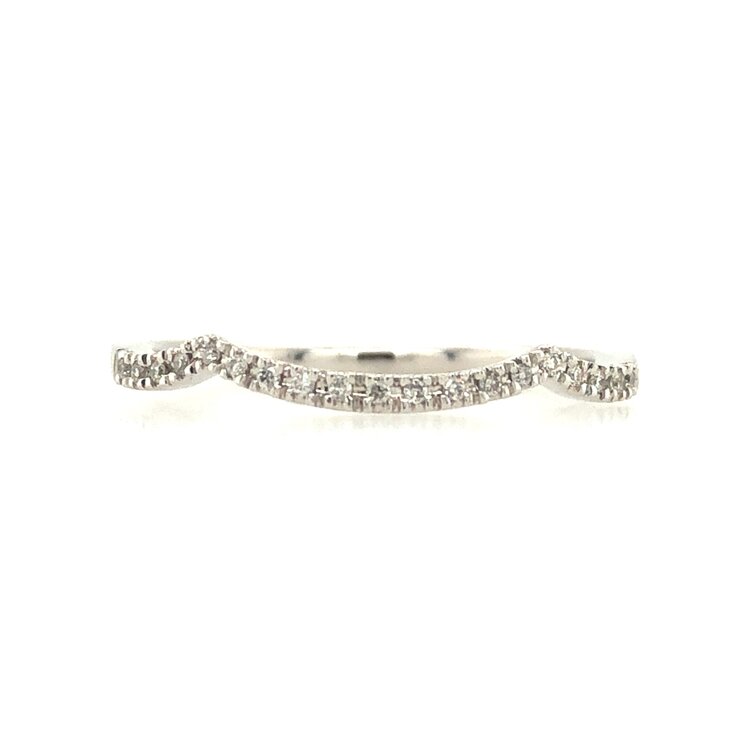 475076 14K WHITE GOLD .37CT H SI1 ROUND CENTER .62TCW DIAMOND INFINITY SHANK WITH MATCHING BAND