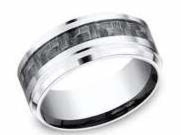 41082 BENCHMARK COBALT CHROME GREY CARBON FIBER 9MM SIZE 11 MEN'S BAND