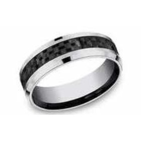 475601 TUNGSTEN 7MM CARBON FIBER CENTER WEDDING BAND