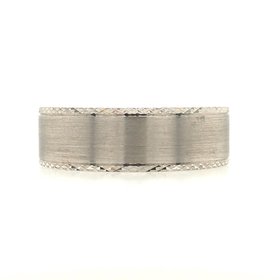 475662 14K WHITE GOLD DIAMOND CUT EDGE WEDDING  BAND