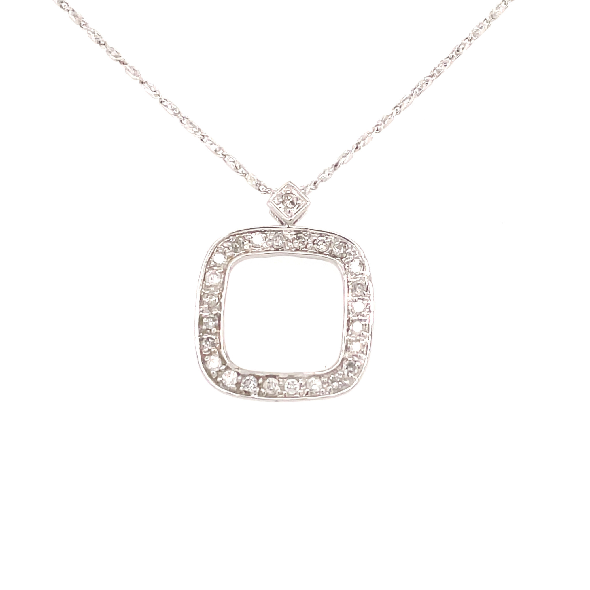 70187 14K WHITE GOLD DIAMOND OPEN SQUARE PENDANT 70187 14K WHITE GOLD DIAMOND OPEN SQUARE PENDANT