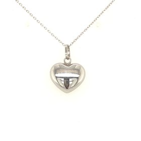 72788 14K WHITE GOLD HEART PENDANT SET