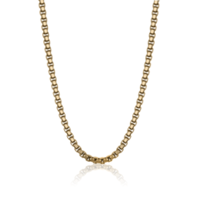 SYN17 ITALGEM GOLD PLATED STAINLESS STEEL 5.5MM 24” ROUND BOX CHAIN