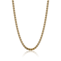 SYN17 ITALGEM GOLD PLATED STAINLESS STEEL 5.5MM 24” ROUND BOX CHAIN