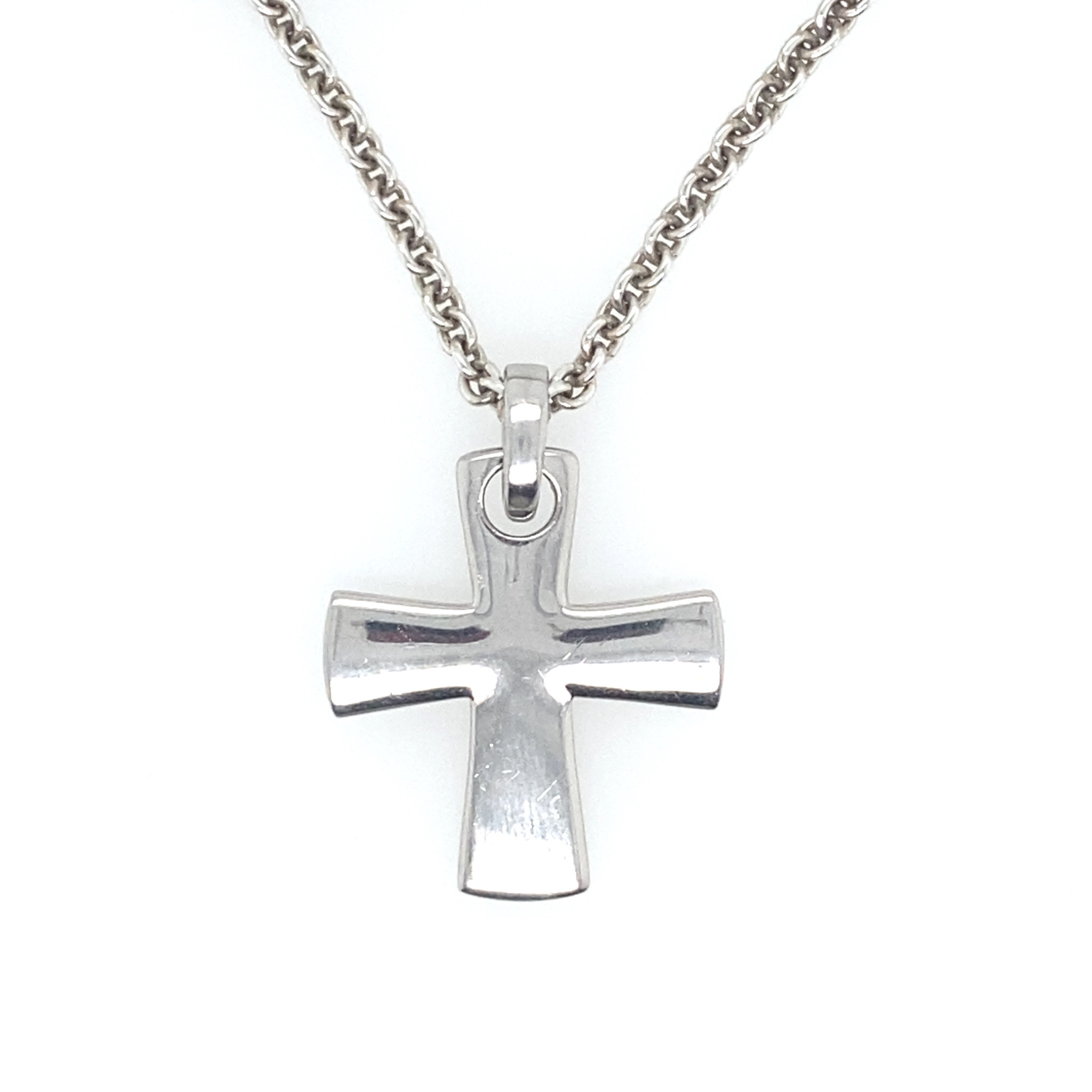 80760 STERLING SILVER MATTE HIGH POLISHED REVERSIBLE CROSS PENDANT SET