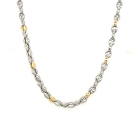 STTN20 ITALGEM STAINLESS STEEL 24" 2 TONE MECHANICAL 5MM LINK CHAIN