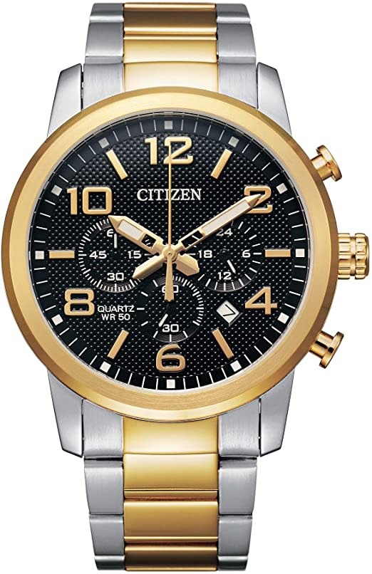 013205143052 CITIZEN QUARTZ 2 TONE CHRONOGRAPH MENS WATCH