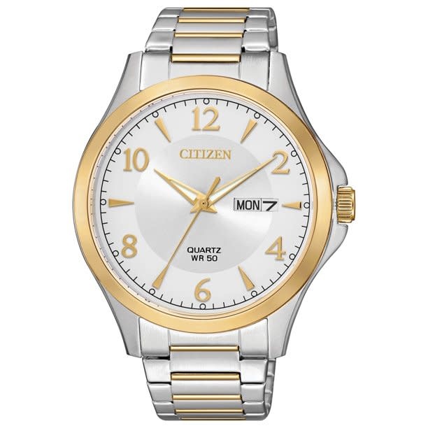 013205137525 CITIZEN QUARTZ 2 TONE STAINLESS STEEL MENS WATCH