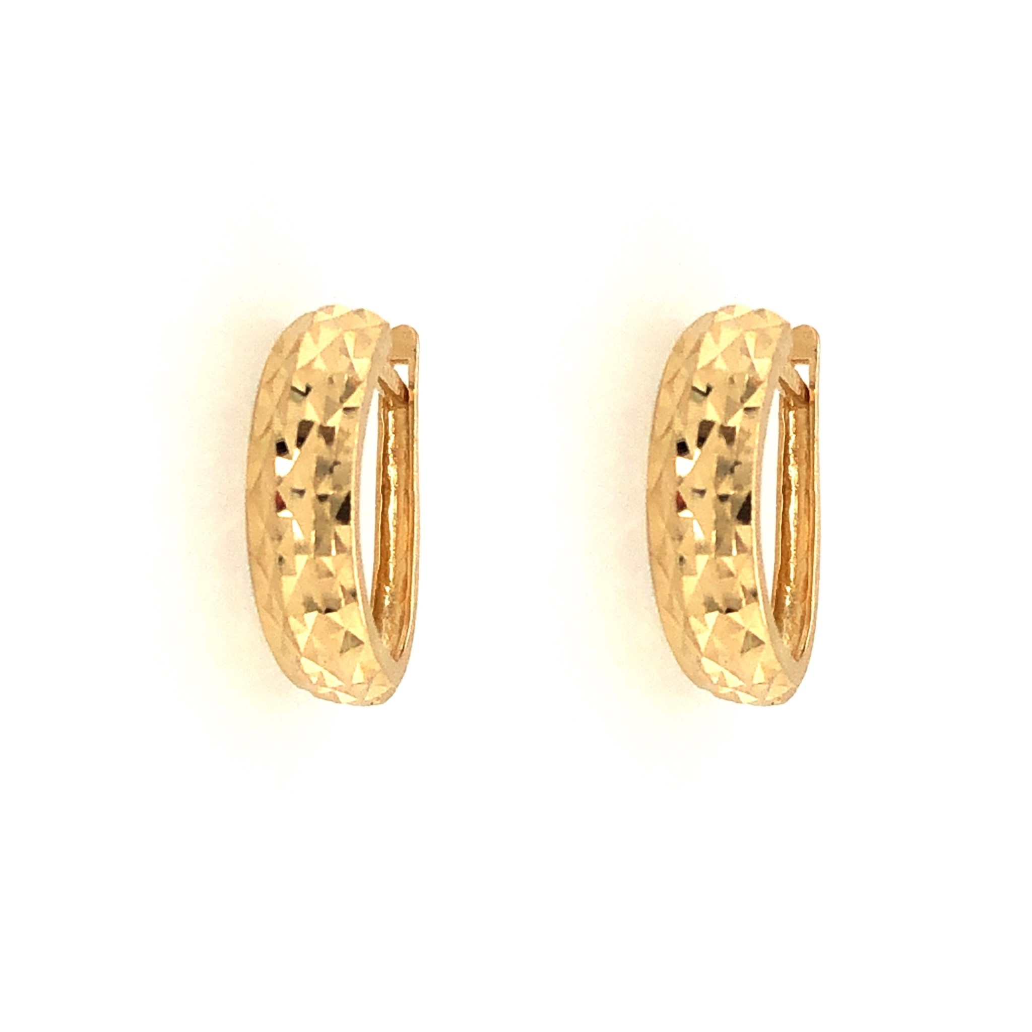 30451 14K YELLOW GOLD DIAMOND CUT SMALL HOOPS
