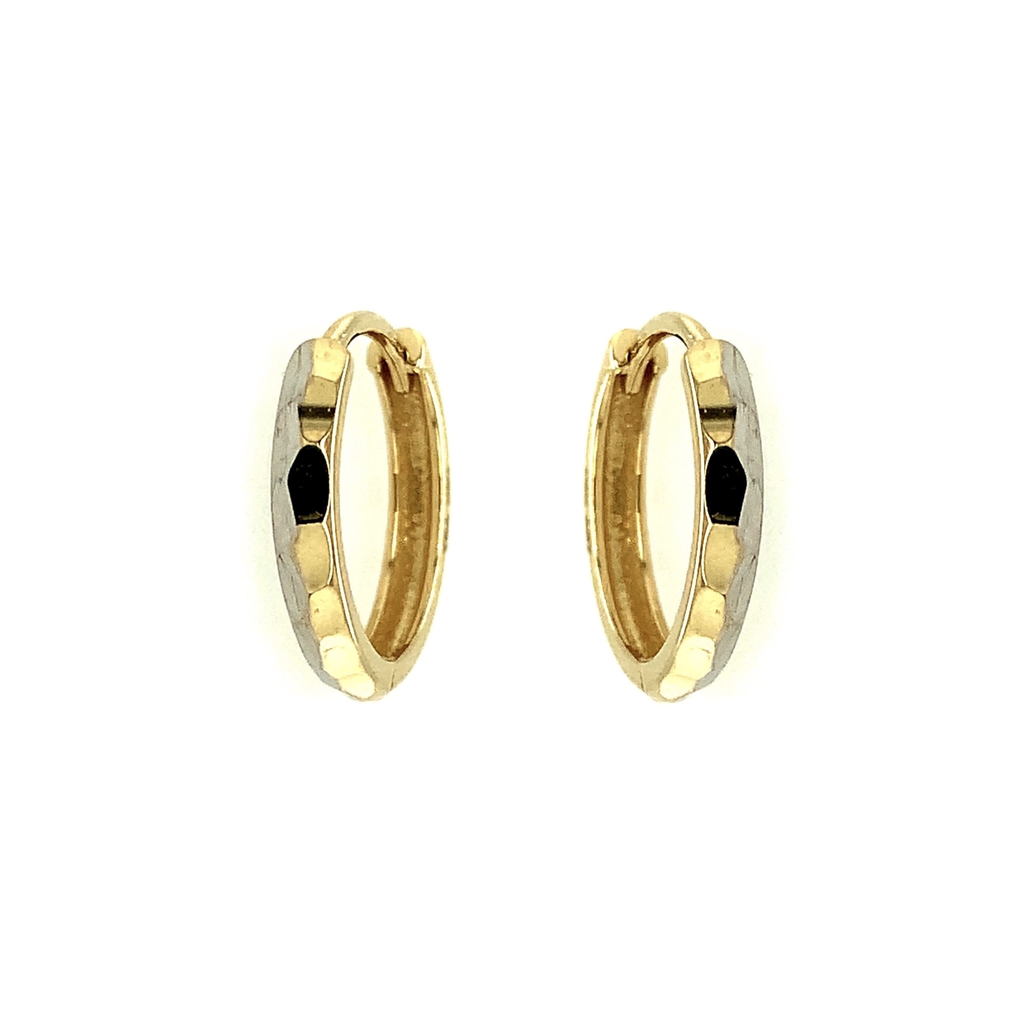 30468 14K YELLOW GOLD HAMMER DESIGN HUGGIES