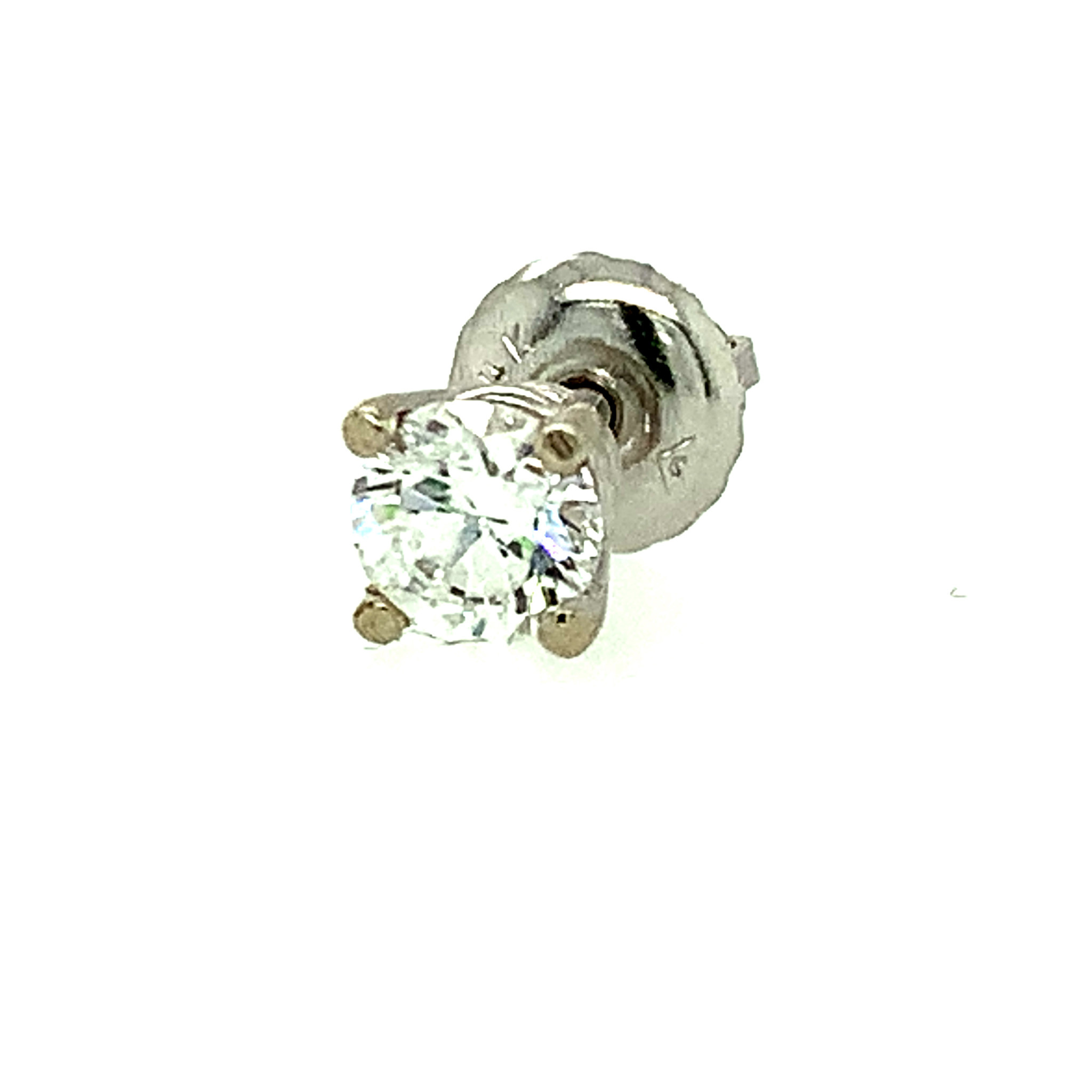 30499 14K WHITE GOLD ROUND .25TCW G SI1 DIAMOND SCREW BACK SINGEL STUD