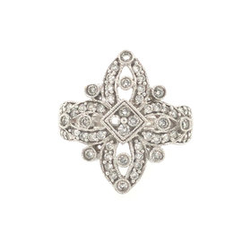 41107 14K WHITE GOLD .75CT DIAMOND FANCY OPEN COCKTAIL LADIES RING