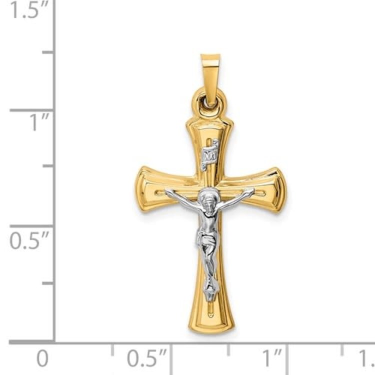 77141 14K TWO TONE INRI CRUCIFIX