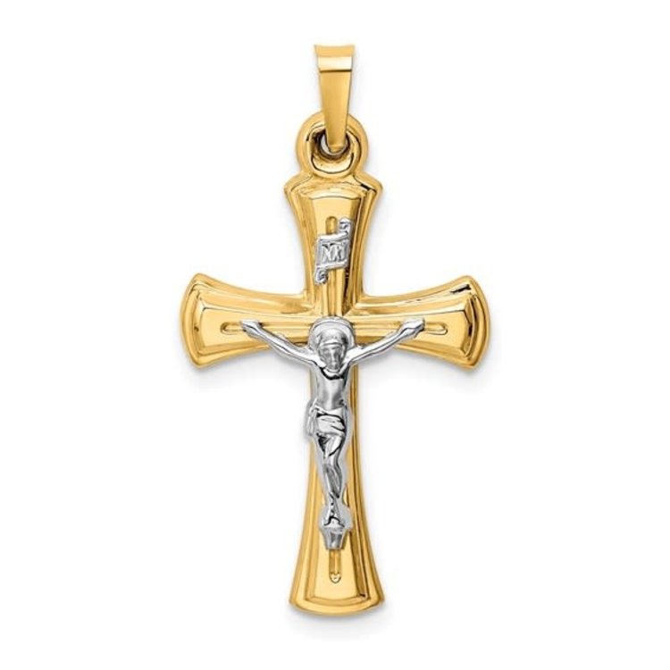 77141 14K TWO TONE INRI CRUCIFIX