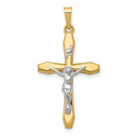 77146 14K 2 TONE HIGH POLISH CRUCIFIX