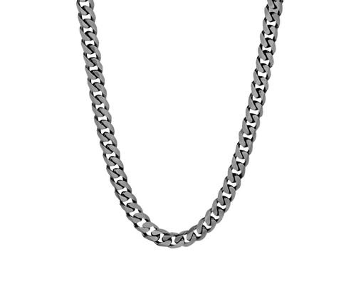 ITALGEM ITALGEM STAINLESS STEEL MENS GUNMETAL 7.7MM 24" CUBAN LINK CHAIN ITALGEM ITALGEM STAINLESS STEEL MENS GUNMETAL 7.7MM 24" CUBAN LINK CHAIN