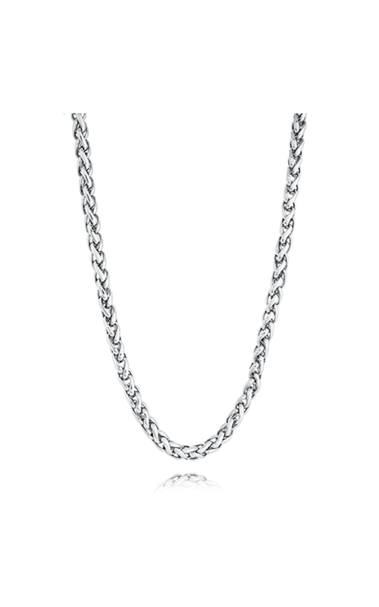 ITALGEM ITALGEM STAINLESS STEEL MENS 5MM 24" WHEAT LINK CHAIN