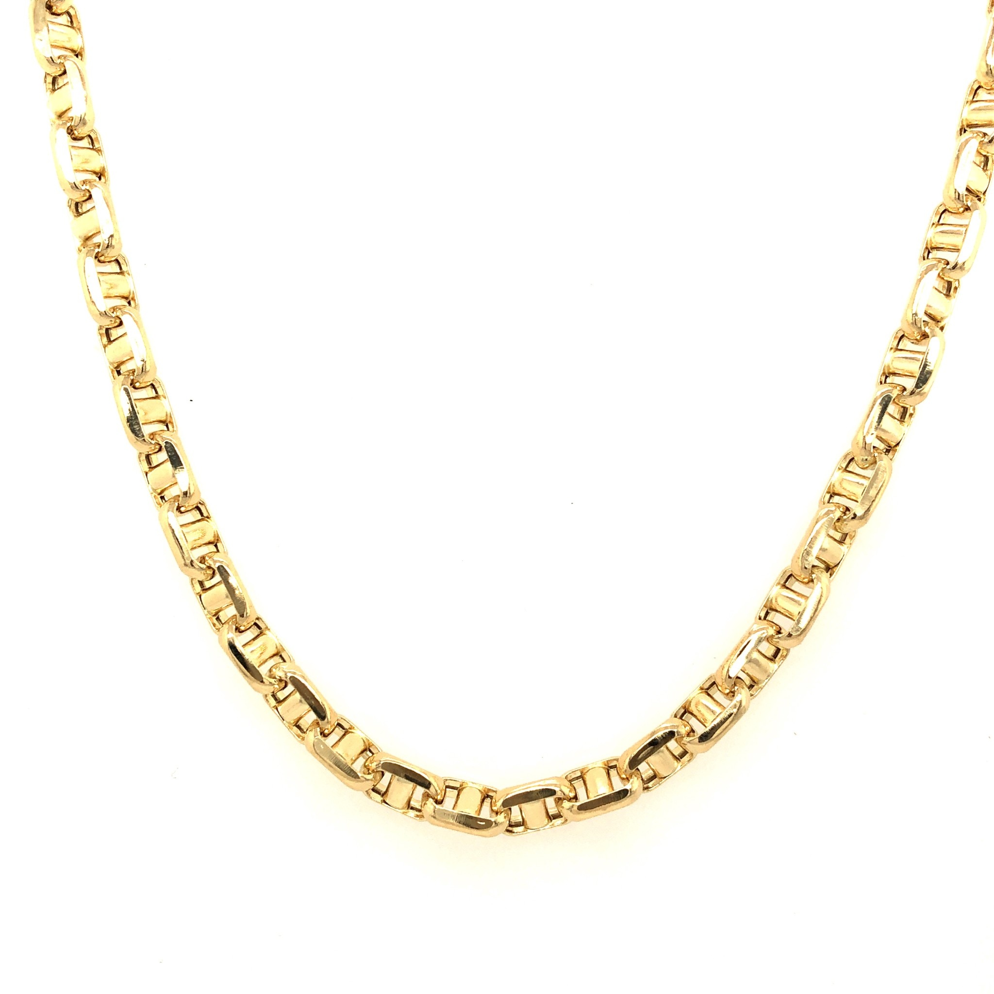 51038 14K YELLOW GOLD 24" SEMI HOLLOW PUFFY GUCCI LINK CHAIN 4.95MM