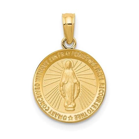 77002 14K YELLOW GOLD MIRACULOUS ROUND 18MM MEDAL