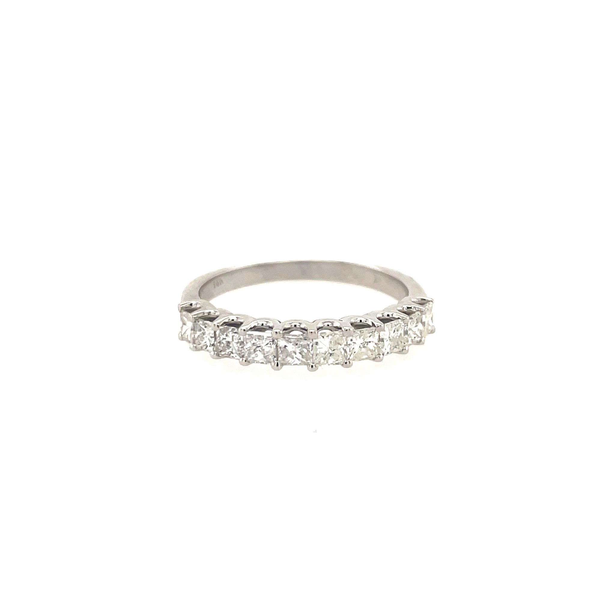 475084 14K WHITE GOLD 1 CT G SI2 PRINCESS CUT DIAMOND WEDDING BAND