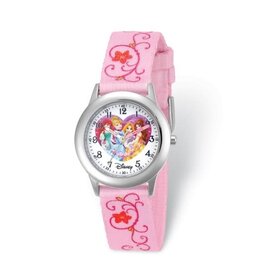 DISNEY PRINCESS FLOWER DESIGN FABRIC BAND TIME TEACHER KIDS WATCH