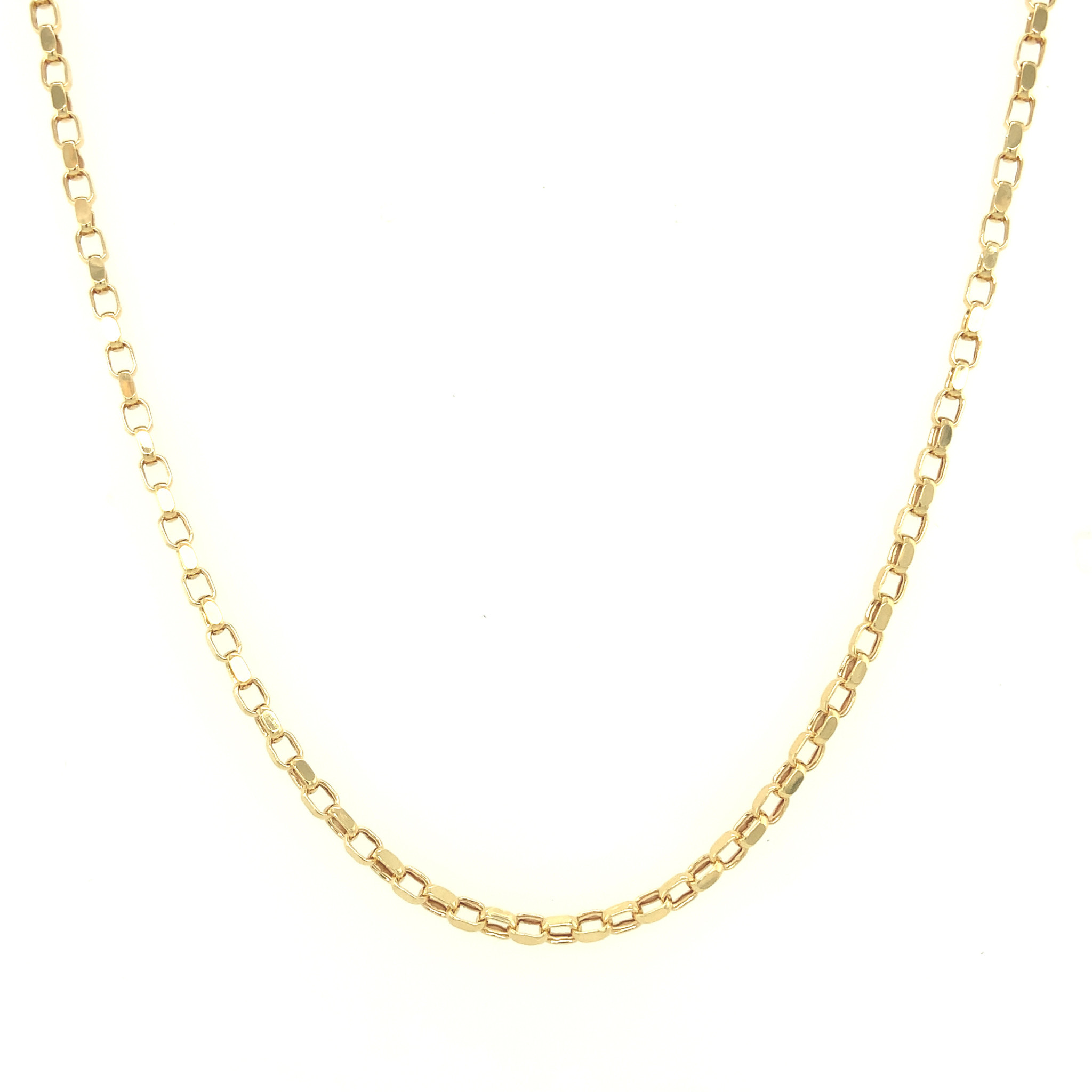 50145 18K YELLOW GOLD 2.5MM 24" ROUNDED BOX LINK CHAIN