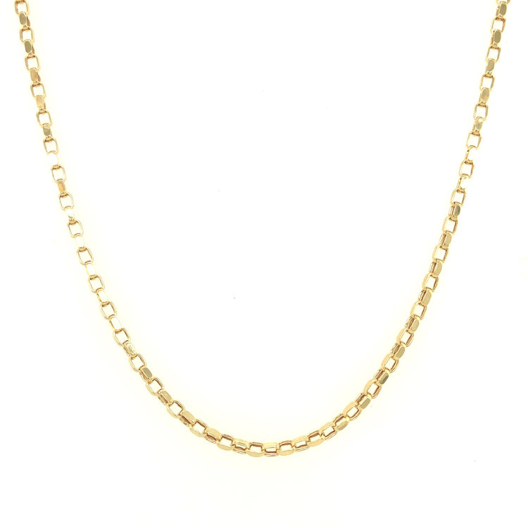 50145 18K YELLOW GOLD 2.5MM 24'' ROUNDED BOX LINK CHAIN
