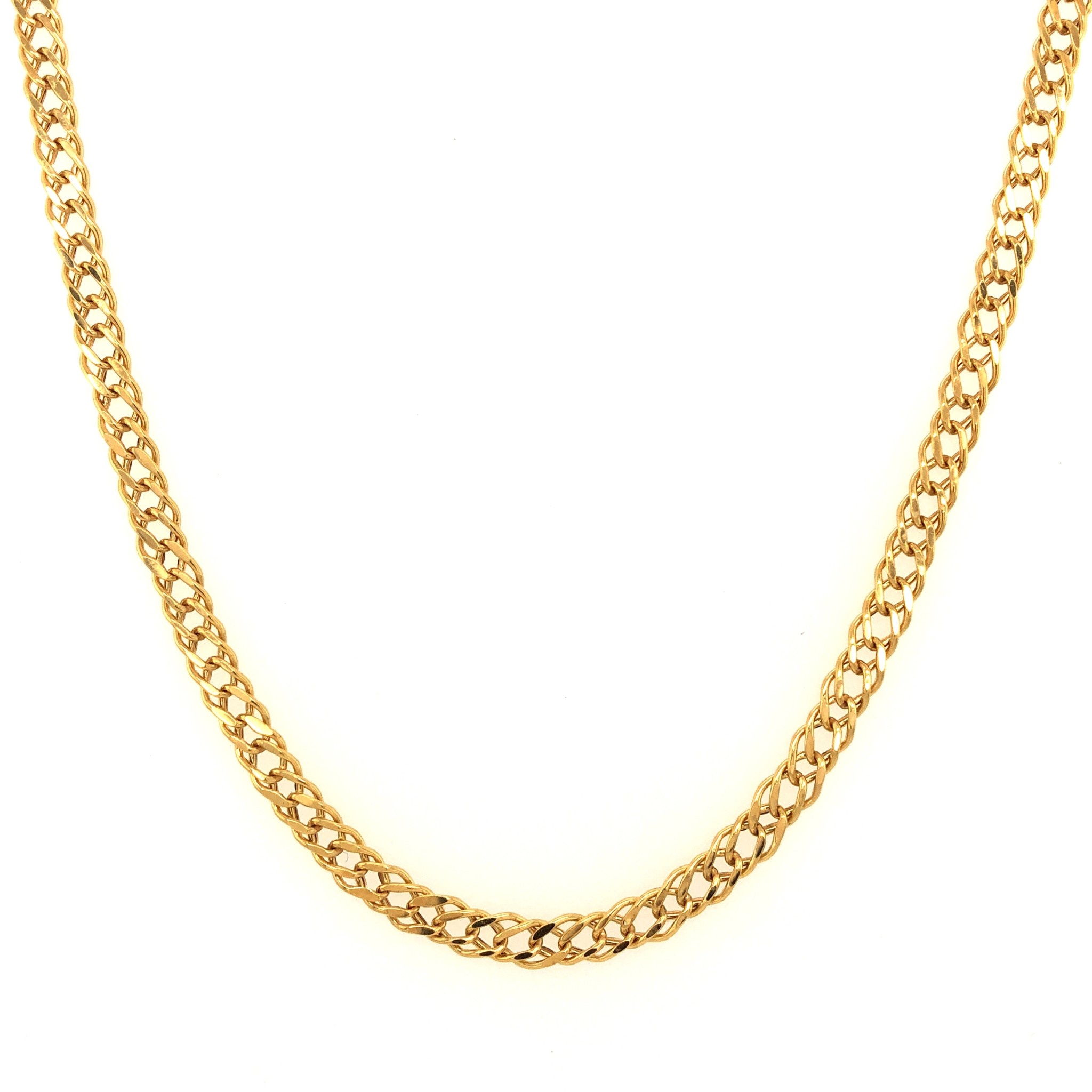 50138 18K YELLOW GOLD 18" 3.6MM DOUBLE CUBAN LINK CHAIN