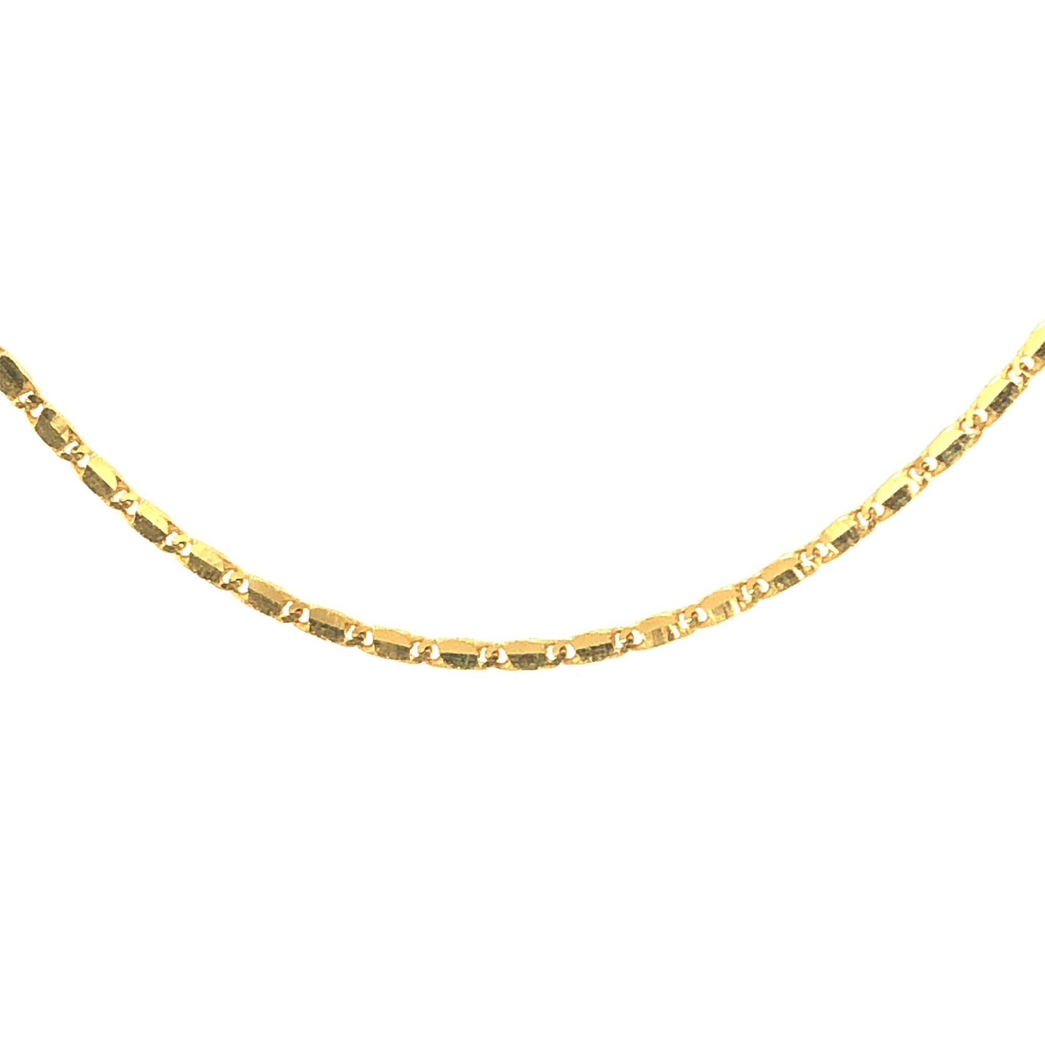 50136 18K YELLOW GOLD 16" 1MM SOLID TIGERS EYE LINK CHAIN