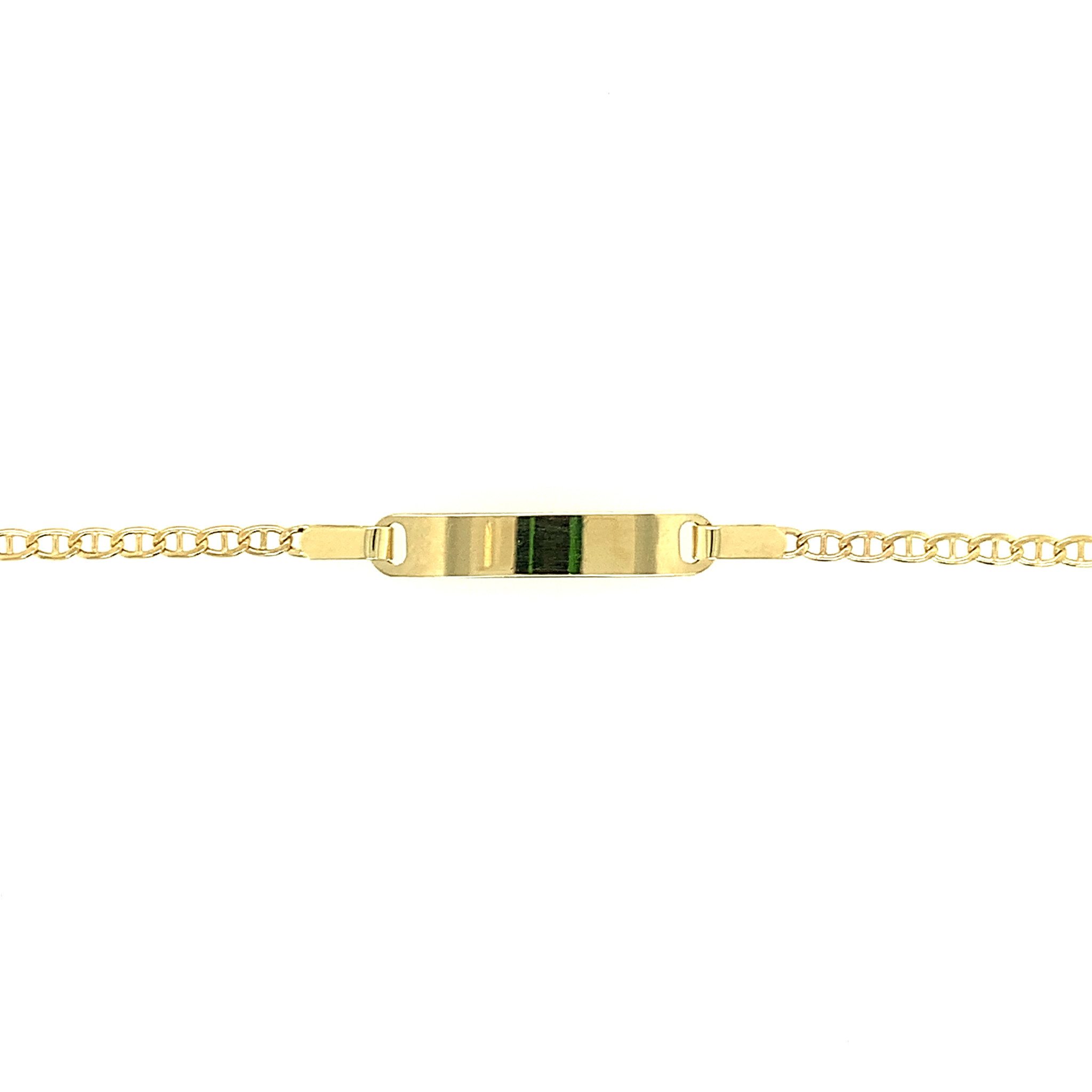 20087 14K YELLOW GOLD FLAT GUCCI LINK BABY NAME ID BRACELET