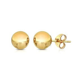 30514 18K YELLOW GOLD 4MM BALL SCREW BACK STUDS