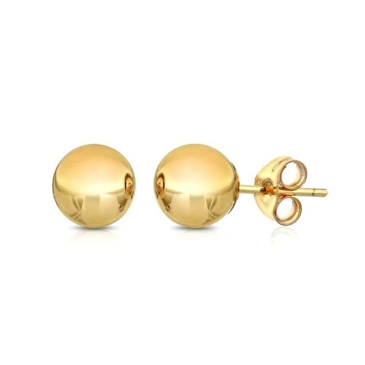 30514 18K YELLOW GOLD 4MM BALL SCREW BACK STUDS