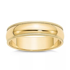 475690 14K YELLOW GOLD 5.25MM MILGRAIN WEDDING BAND SIZE 9