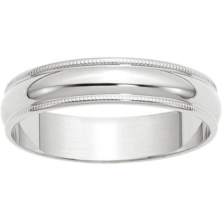 475104 14K WHITE GOLD HIGH POLISH MILGRAIN 3.25MM WEDDING BAND SIZE 7.5