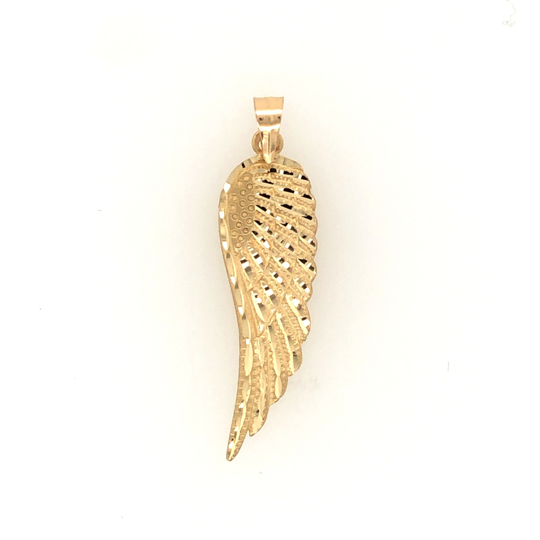78041 14K YELLOW GOLD ANGEL WING DIAMOND CUT CHARM