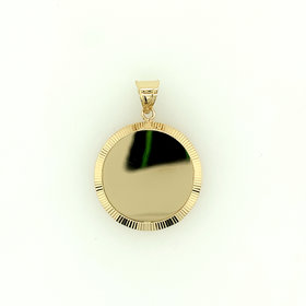 78043 14K YELLOW GOLD DIAMOND CUT BEZEL CHARM