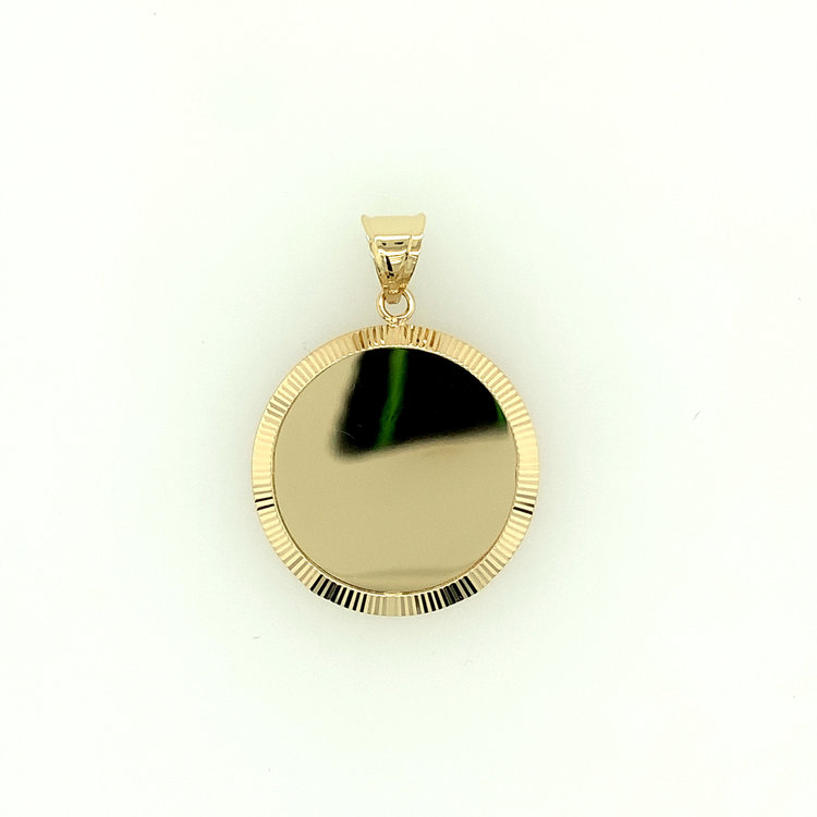 78043 14K YELLOW GOLD DIAMOND CUT BEZEL CHARM