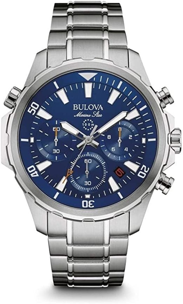 Bulova BULOVA MARINE STAR CHRONOGRAPH BLUE DIAL STAINLESS STEEL BAND MENS WATCH