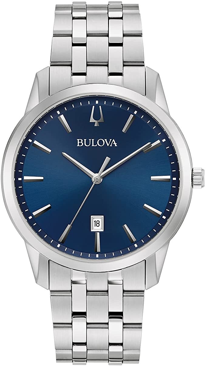 Bulova Bulova Sutton Quartz Nevy Color Dail Men's Classic Dress Watch with Stainless Steel Bulova Bulova Sutton Quartz Nevy Color Dail Men's Classic Dress Watch with Stainless Steel