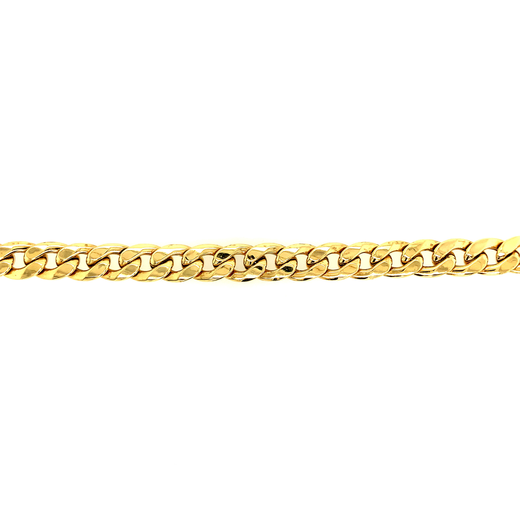 20503 14K 2 TONE SEMI HOLLOW CURB LINK WITH FANCY DIAMOND LOCK BRACELET