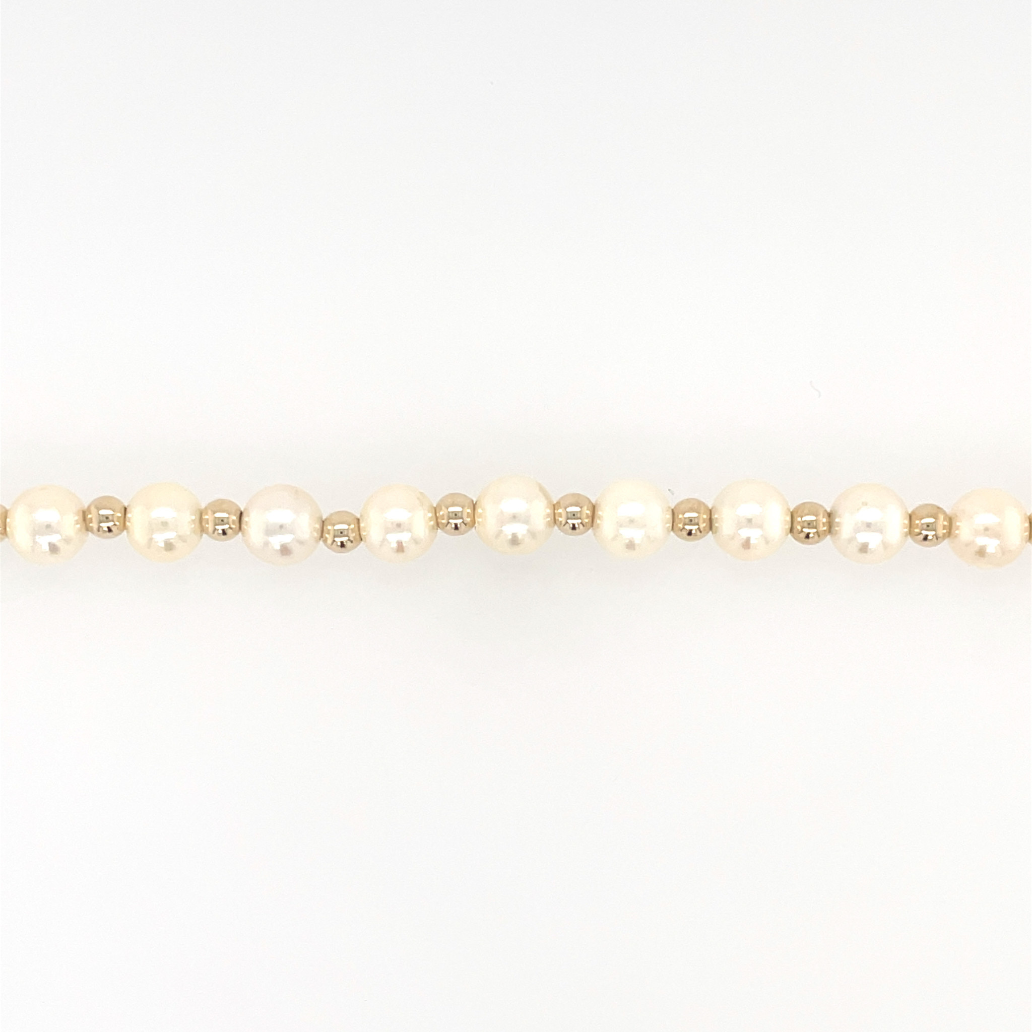 20075 14K YELLOW GOLD BEADS AND PEARLS BRACELET