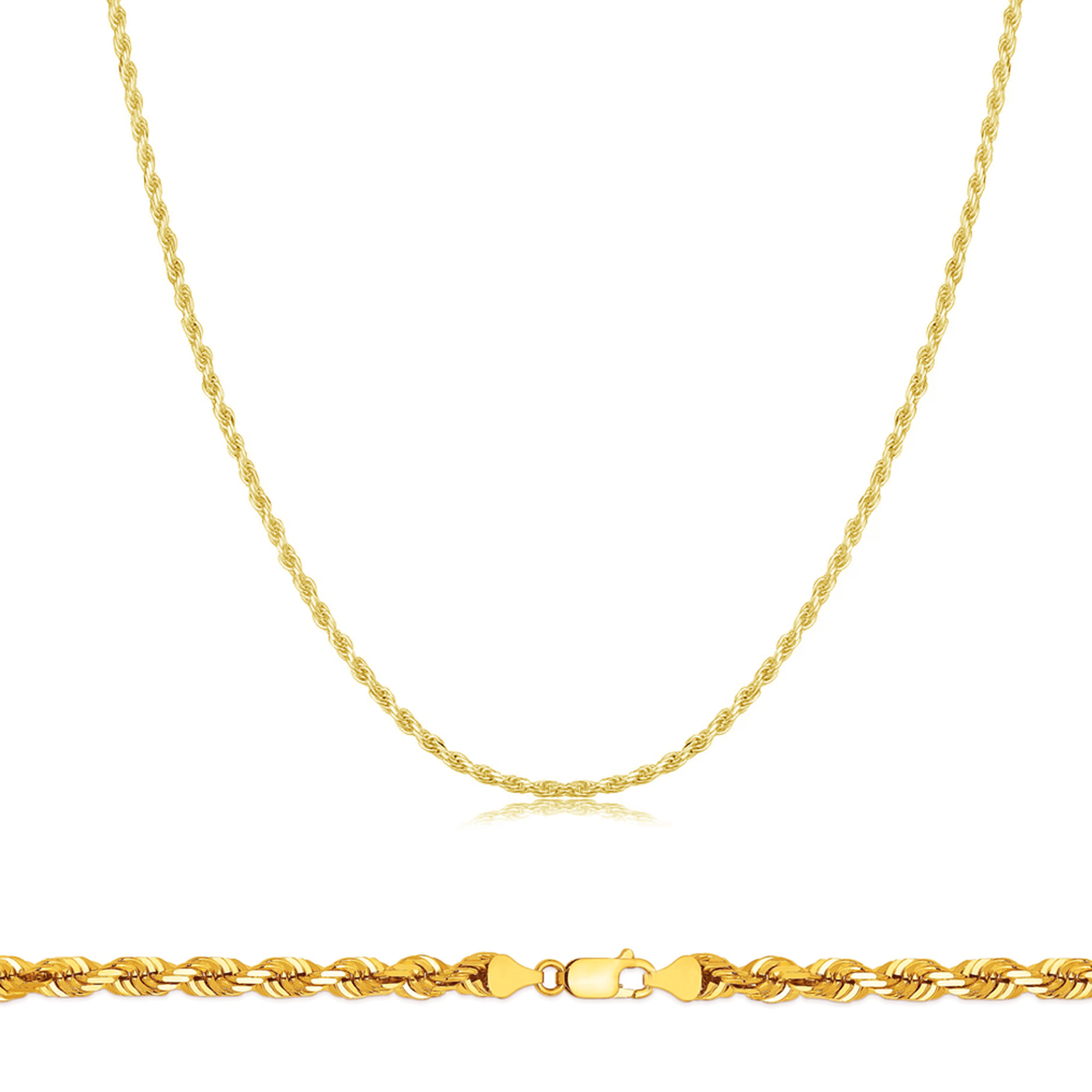 56001 14K YELLOW GOLD 16” 1.2MM ROPE LINK CHAIN