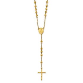 90017 STAINLESS STEEL YELLOW GOLD IP PLATED ROSARY NECKPIECE