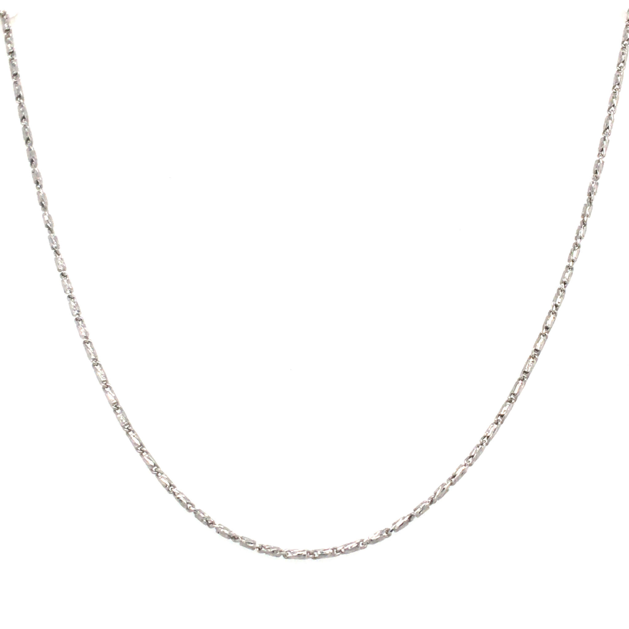 50151 14K WHITE GOLD 16” RASO LINK CHAIN 1mm