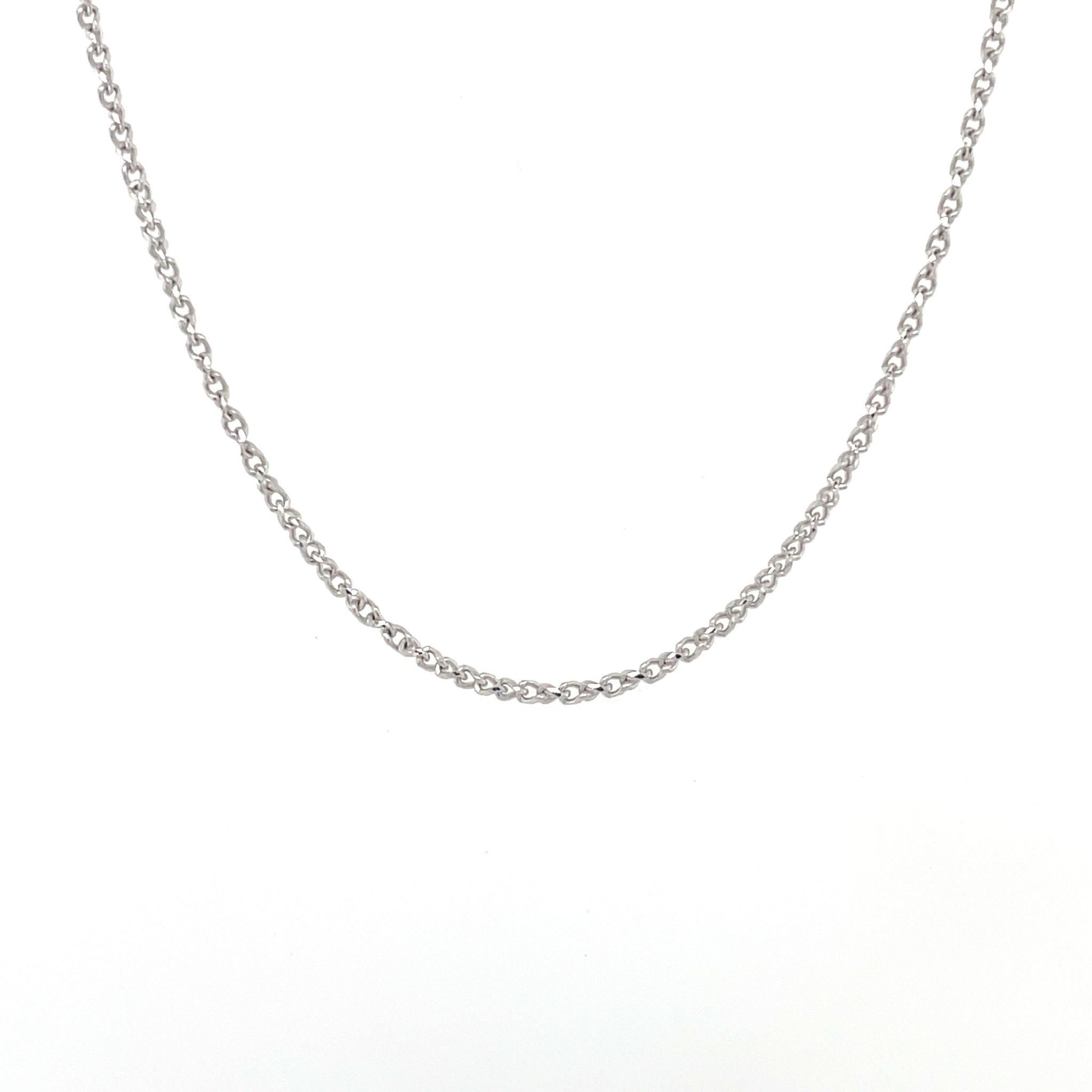 50152 14K WHITE GOLD 18" TWISTED CABLE LINK CHAIN