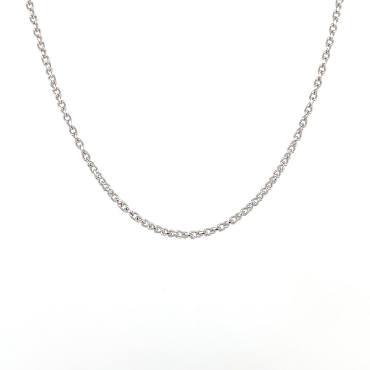 50152 14K WHITE GOLD 18" TWISTED CABLE LINK CHAIN