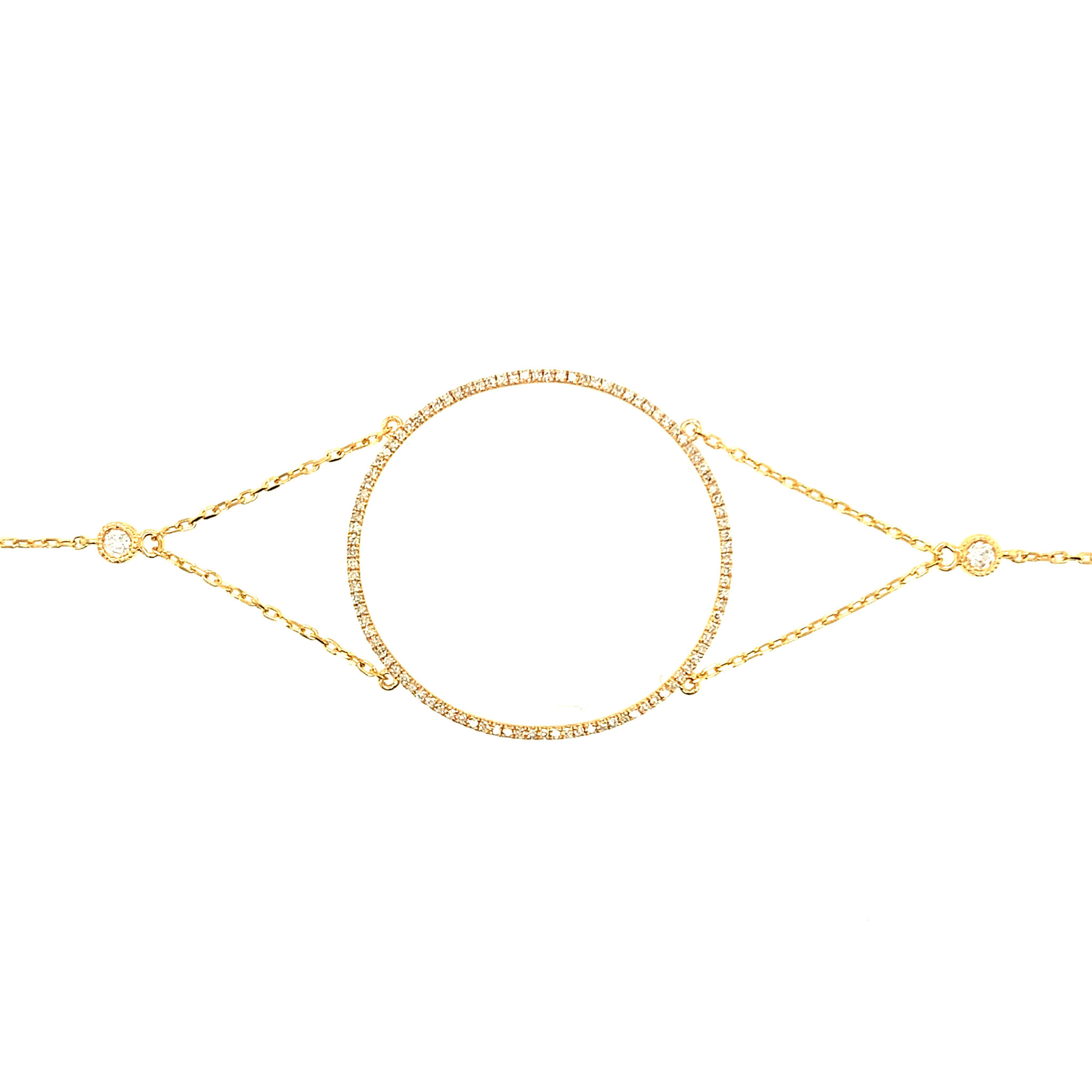 20911 14K YELLOW GOLD .32TCW DIAMOND LARGE OPEN CIRCLE BRACELET