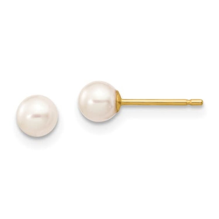 30547 14K YELLOW GOLD 5MM PEARL STUDS